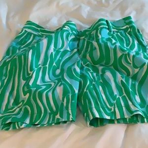 Green walking shorts